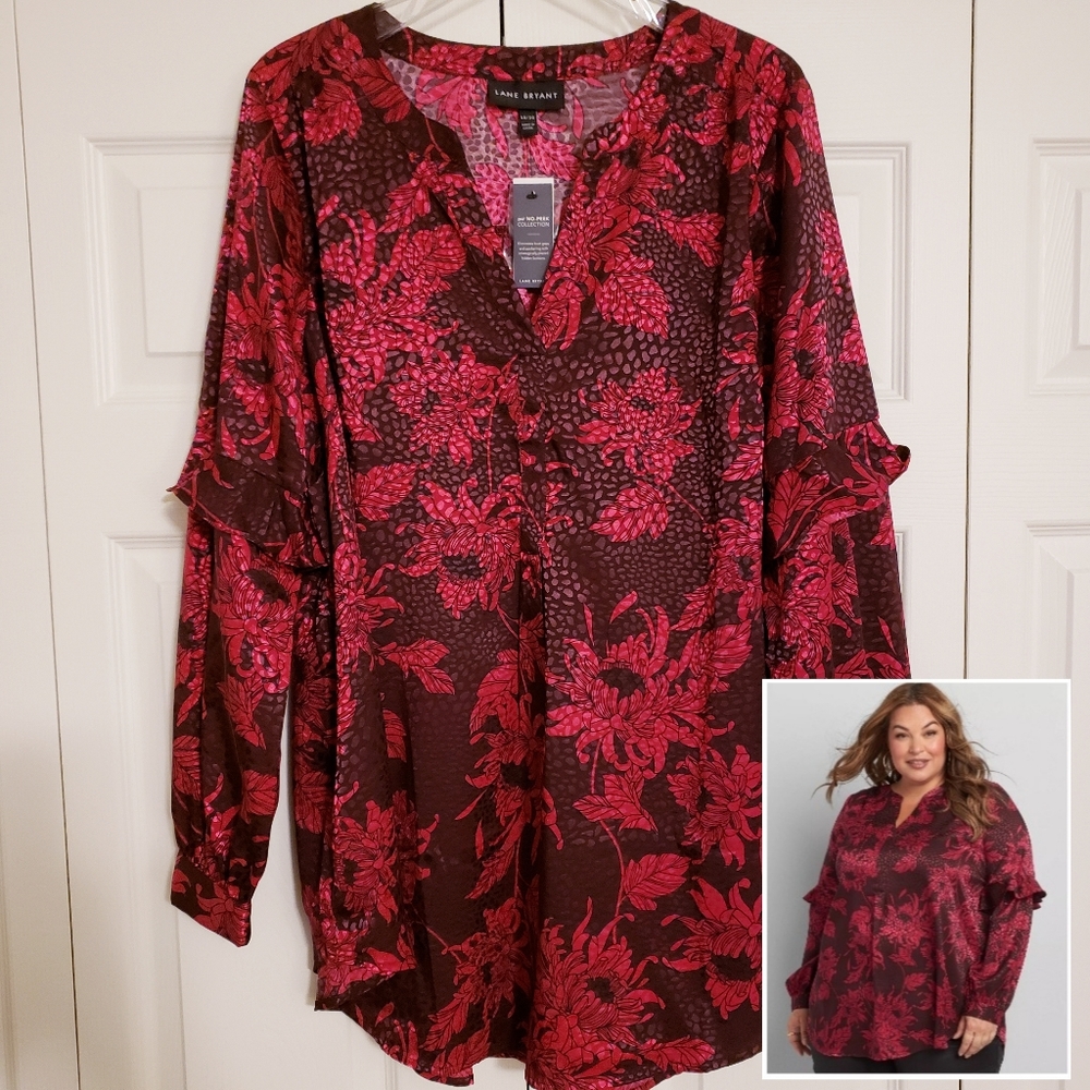 🆕 Lane Bryant Ruffle Sleeve Top Plus Size
